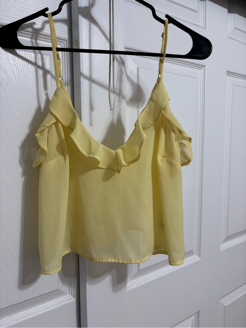 Forever 21 Yellow Ruffle Detail Spaghetti Strap Camisole